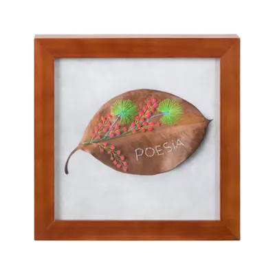 QUADRO 20 CM X 20 CM FOLHA POESIA