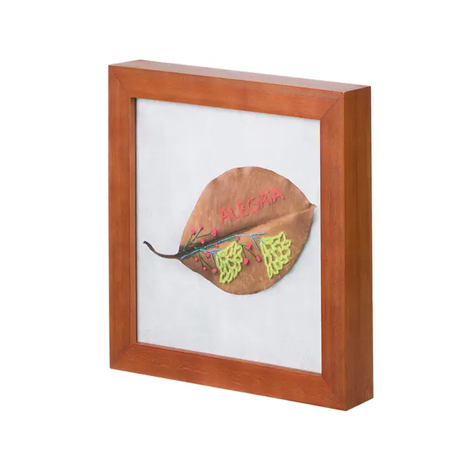 QUADRO 20 CM X 20 CM FOLHA ALEGRIA - NOZES/MULTICOR - Foto 2