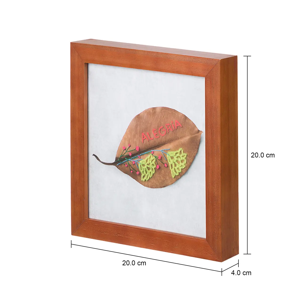 QUADRO 20 CM X 20 CM FOLHA ALEGRIA - NOZES/MULTICOR - Foto 3