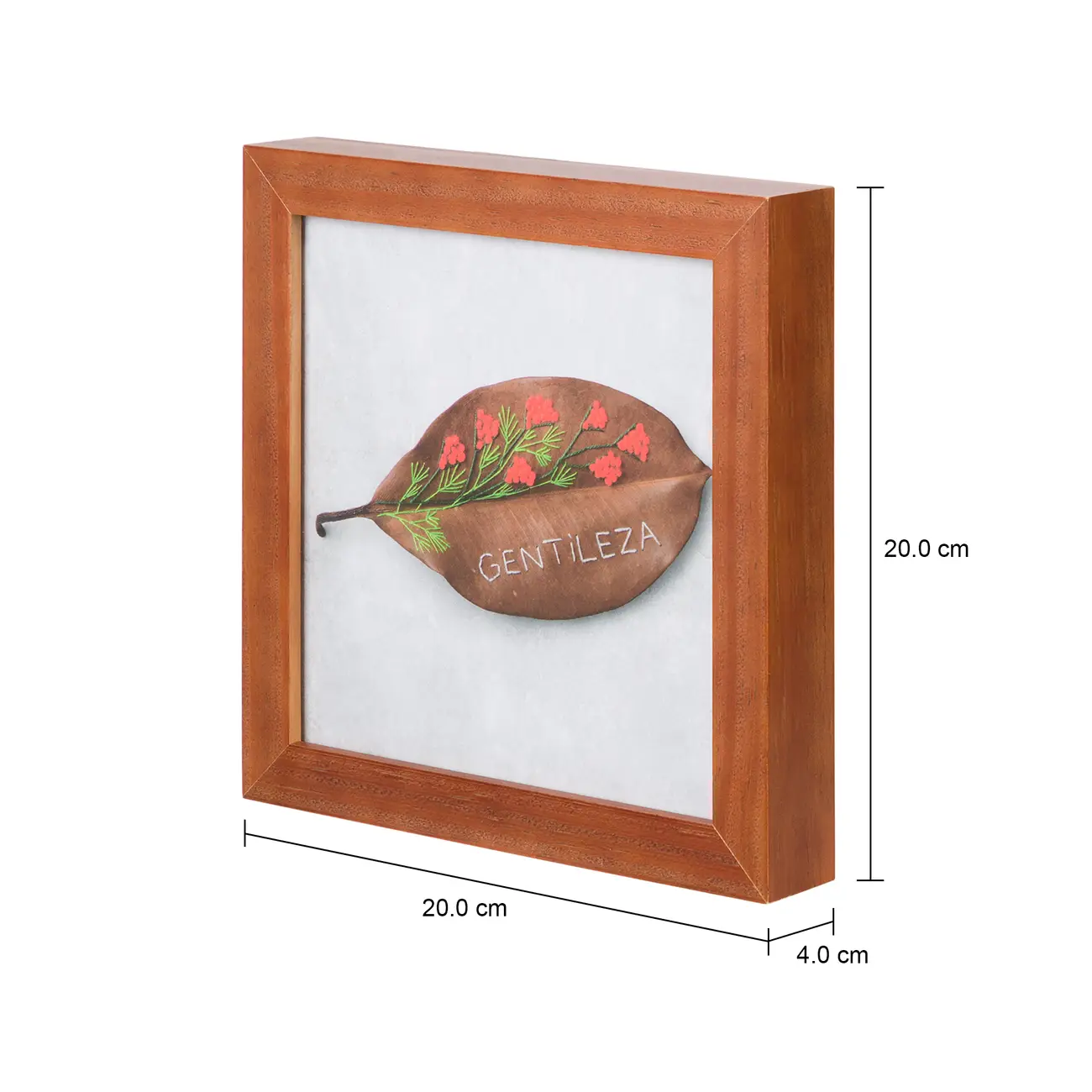 QUADRO 20 CM X 20 CM FOLHA GENTILEZA - NOZES/MULTICOR - Foto 3