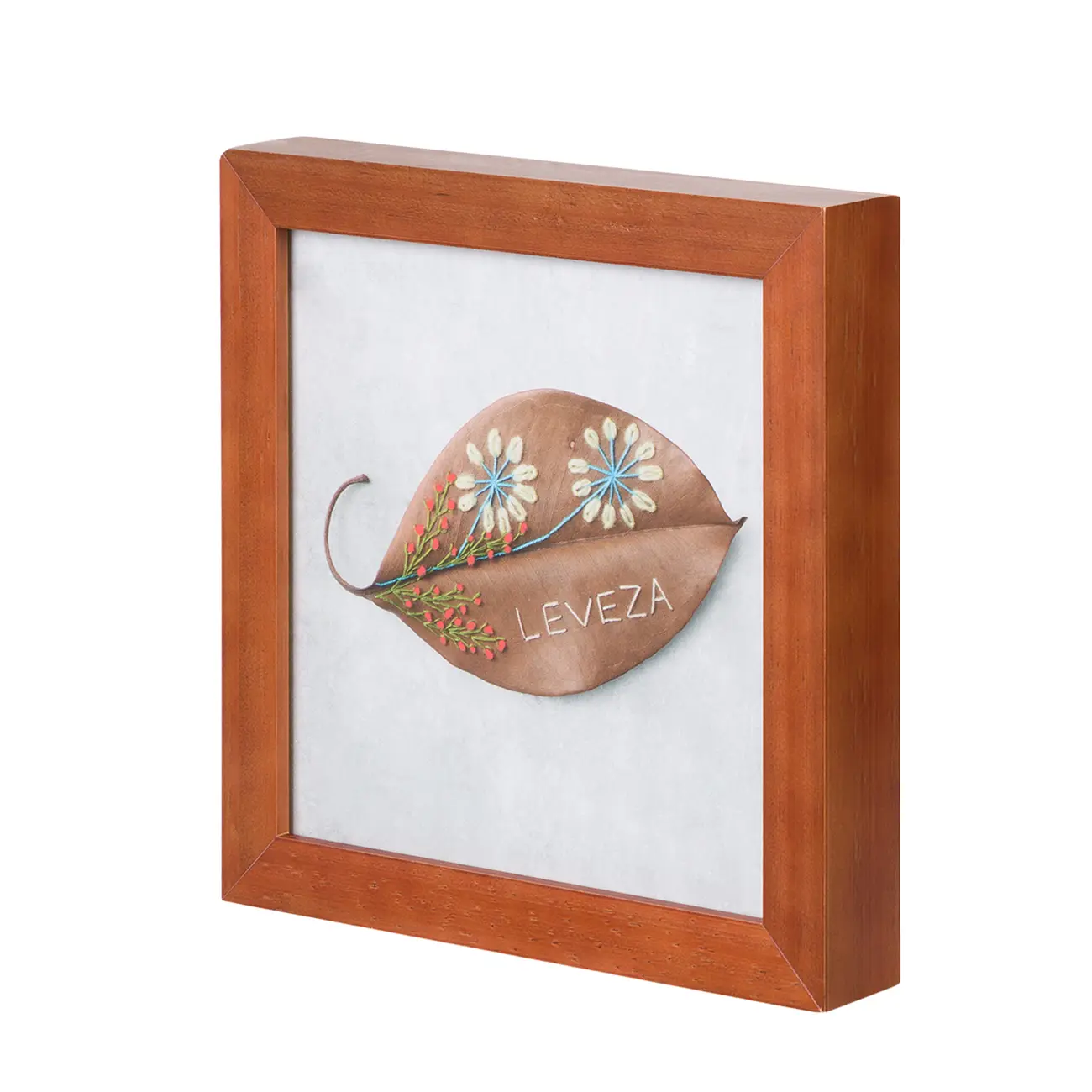 QUADRO 28 CM X 28 CM FOLHA LEVEZA - NOZES/MULTICOR - Foto 2