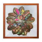 QUADRO 40 CM X 40 CM FOLHA MANDALA - NOZES/MULTICOR - Foto 1