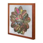 QUADRO 40 CM X 40 CM FOLHA MANDALA - NOZES/MULTICOR - Foto 2