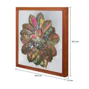 QUADRO 40 CM X 40 CM FOLHA MANDALA - NOZES/MULTICOR - Foto 3