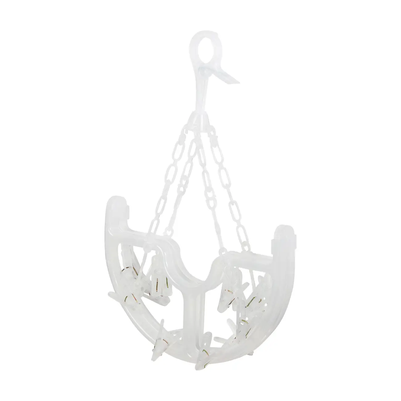 VARAL COM 16 PRENDEDORES HANG 'N HOLD - BRANCO TRANSLUCIDO - Foto 2