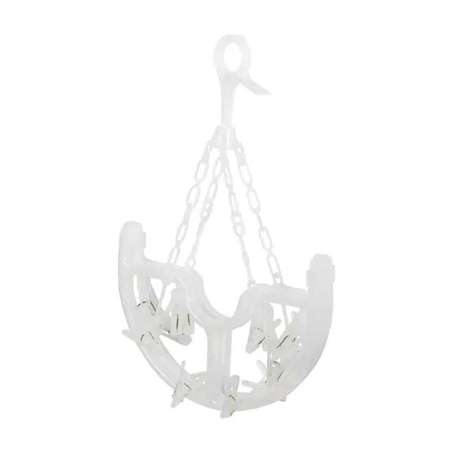 VARAL COM 16 PRENDEDORES HANG 'N HOLD - BRANCO TRANSLUCIDO - Foto 2