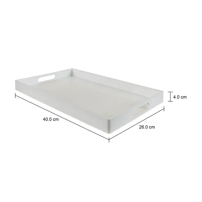 BANDEJA 40 CM X 26 CM NOIR - BRANCO - Foto 5