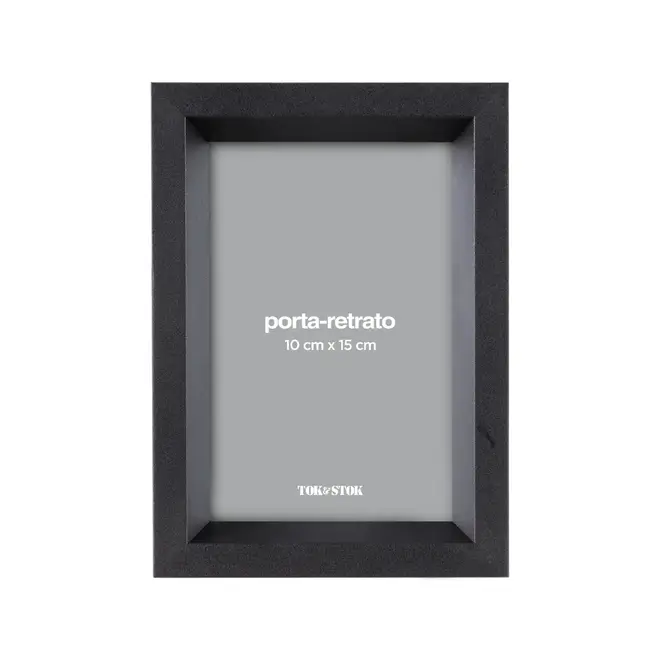 PORTA-RETRATO 10 CMX 15 CM MAIN - PRETO - Foto 1