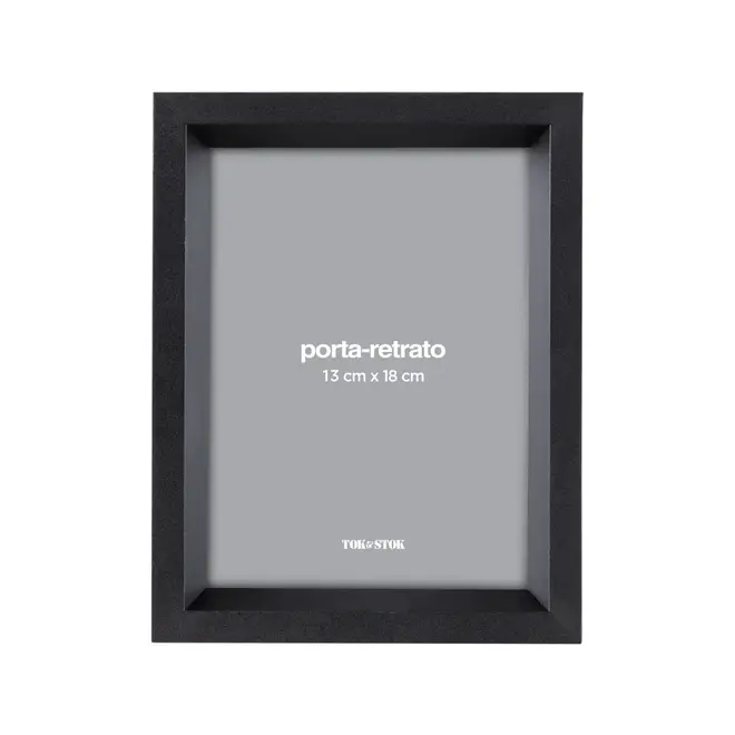 PORTA-RETRATO 13 CMX 18 CM MAIN - PRETO - Foto 1