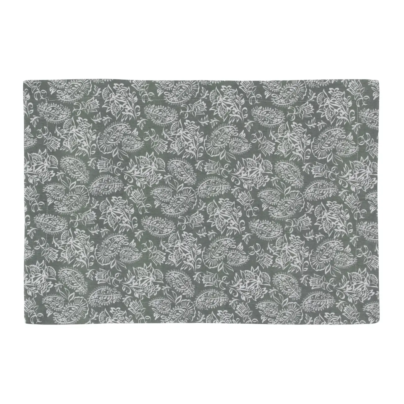 LUGAR AMERICANO DUPLA-FACE 50 CM X 35 CM LANDS - LODEN GREEN/NATURAL - Foto 1