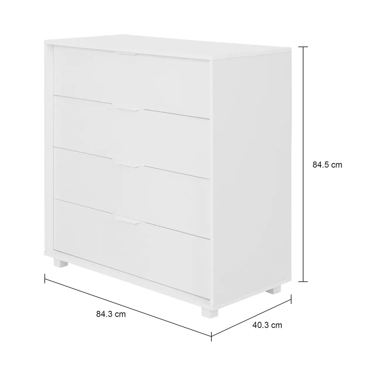 CÔMODA 4 GAVETAS 84 CM X 40 CM NORAH - BRANCO - Foto 10