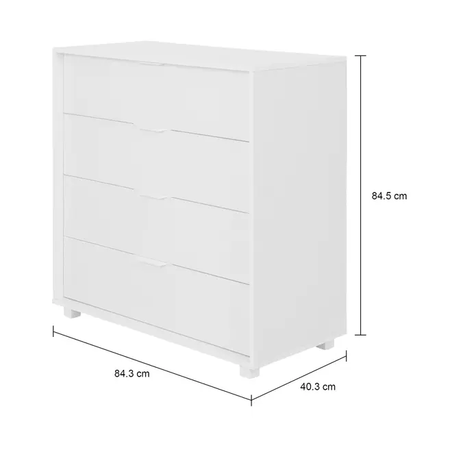 CÔMODA 4 GAVETAS 84 CM X 40 CM NORAH - BRANCO - Foto 10