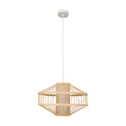 LUMINÁRIA DE TETO ESFERA FIBER - NATURAL/BRANCO - Foto 1