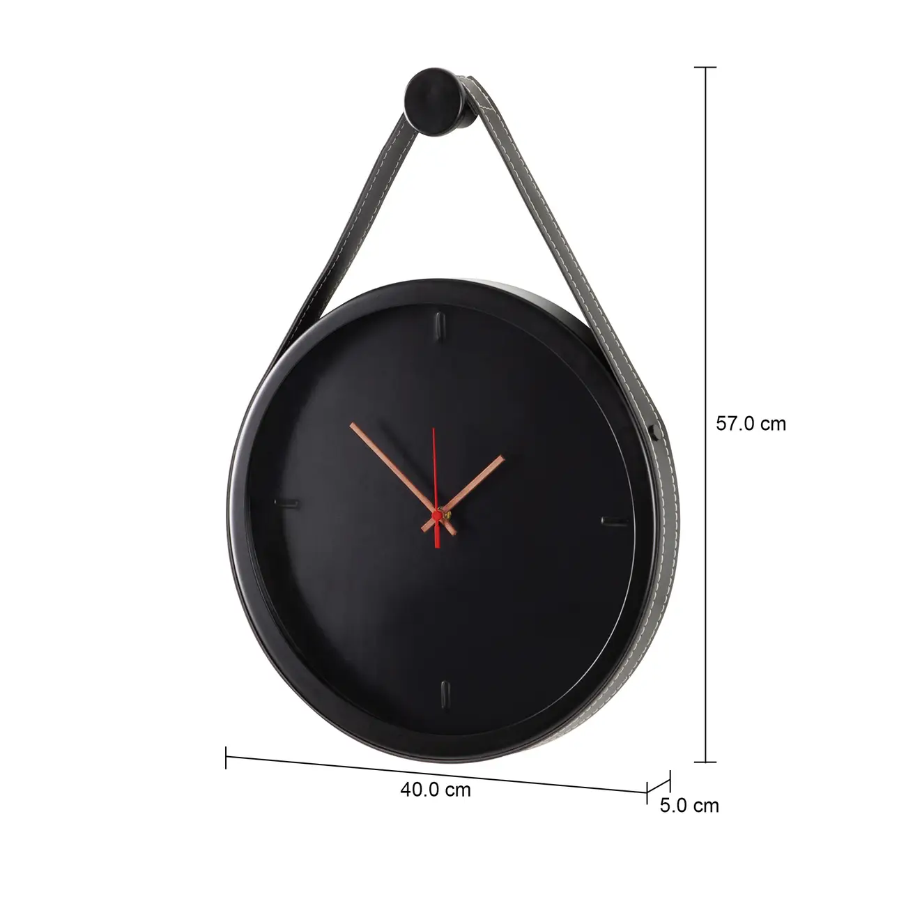 RELÓGIO DE PAREDE 40 CM PELICANO - PRETO/PRETO - Foto 6