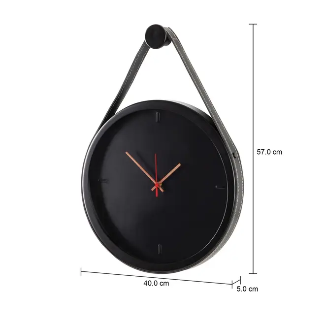 RELÓGIO DE PAREDE 40 CM PELICANO - PRETO/PRETO - Foto 6
