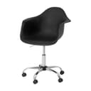 CROMADO/PRETO - CADEIRA HOME OFFICE COM BRAÇOS EASY