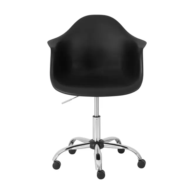 CADEIRA HOME OFFICE COM BRAÇOS EASY - CROMADO/PRETO - Foto 2