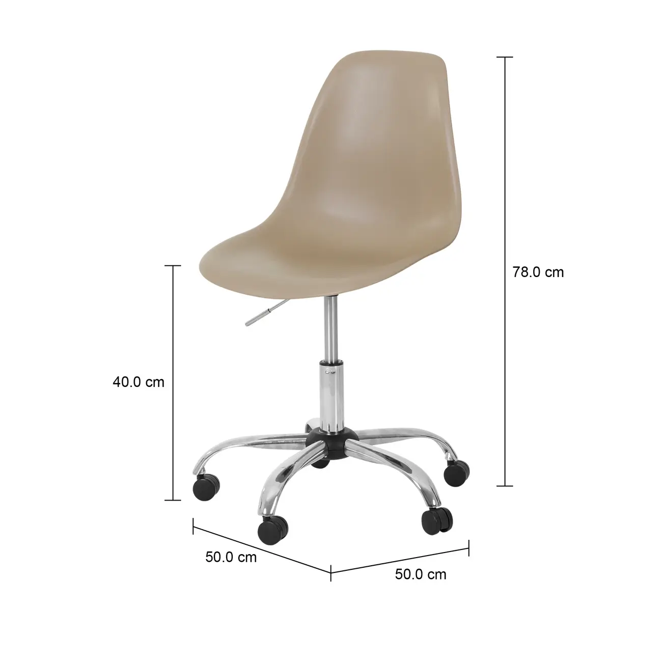 CADEIRA HOME OFFICE EASY - CROMADO/BEGE - Foto 7