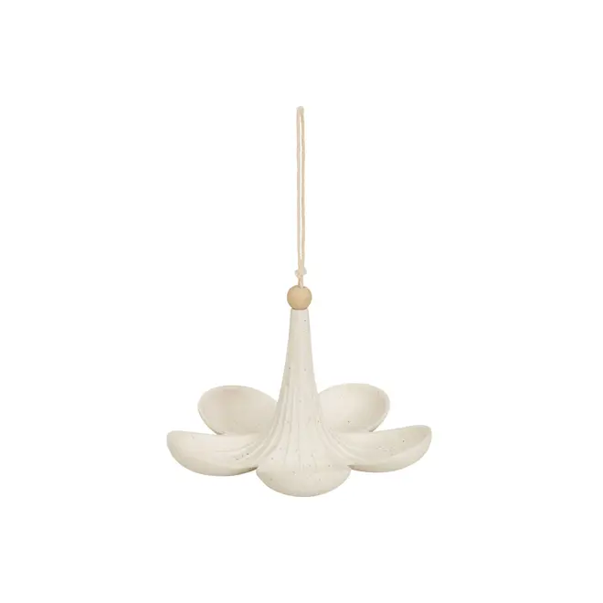 COMEDOURO PARA PÁSSAROS POLINIZ FLOR - BRANCO/BAMBU - Foto 1
