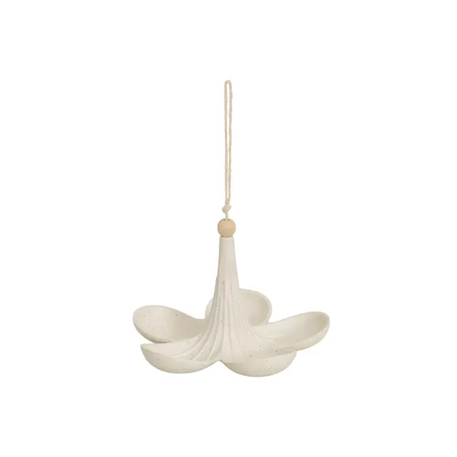 COMEDOURO PARA PÁSSAROS POLINIZ FLOR - BRANCO/BAMBU - Foto 2
