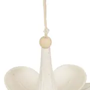 COMEDOURO PARA PÁSSAROS POLINIZ FLOR - BRANCO/BAMBU - Foto 4