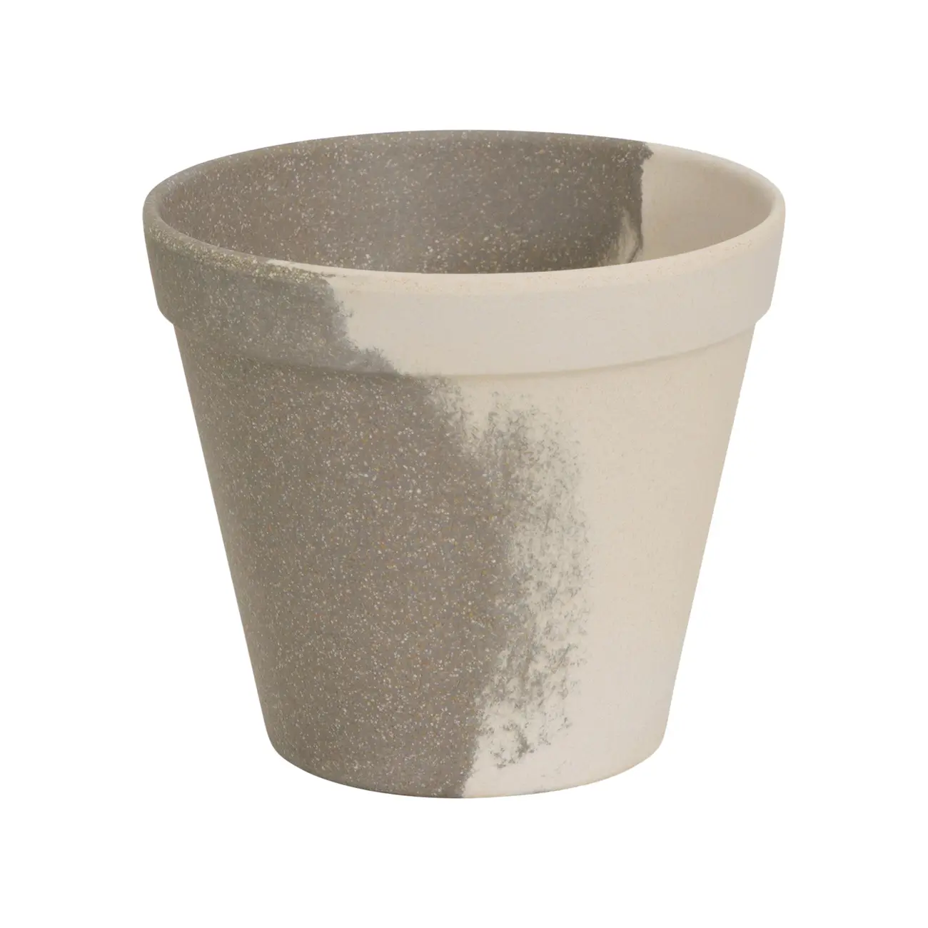 CACHEPÔ 11 CM MEZZO MEZZO - CINZA/BRANCO - Foto 1