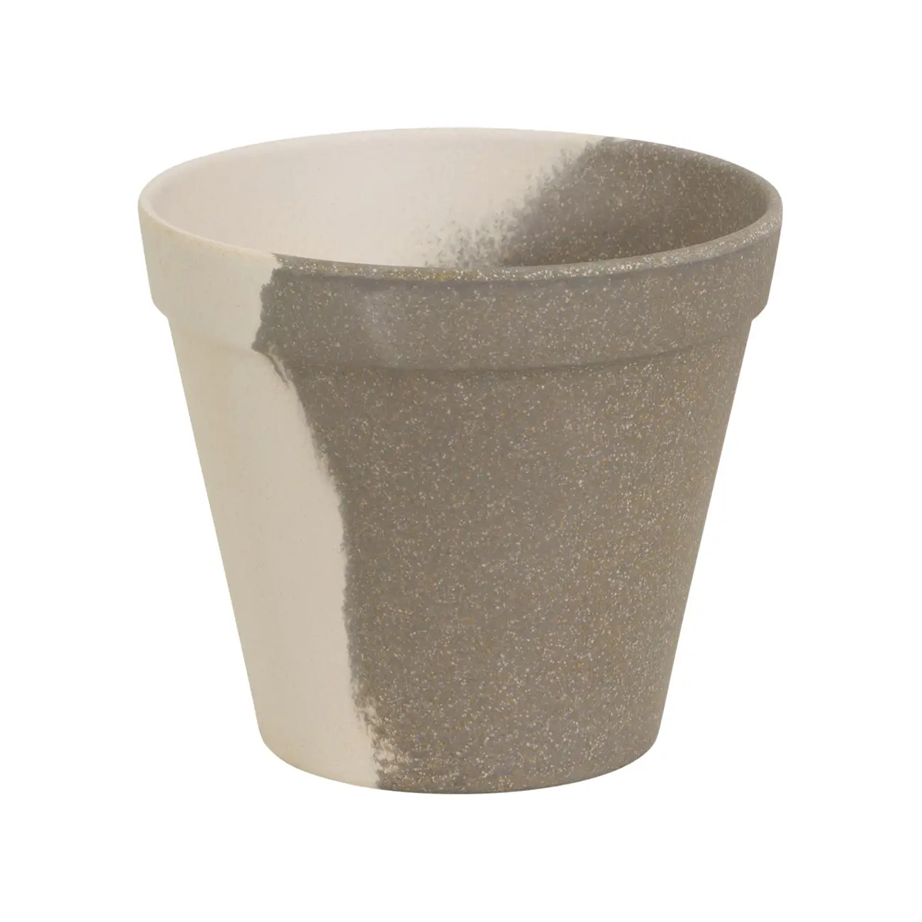 CACHEPÔ 11 CM MEZZO MEZZO - CINZA/BRANCO - Foto 3