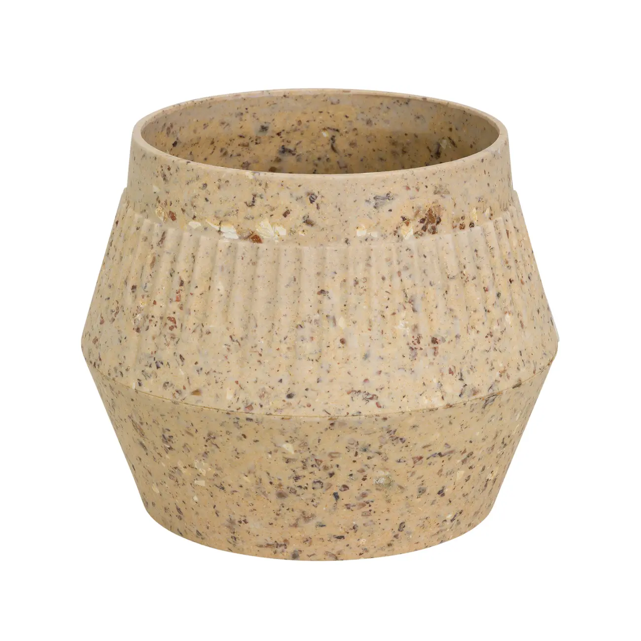 CACHEPÔ 18 CM JARDIM - BEGE/ FIBRA CLARA - Foto 1