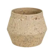 CACHEPÔ 18 CM JARDIM - BEGE/ FIBRA CLARA - Foto 1