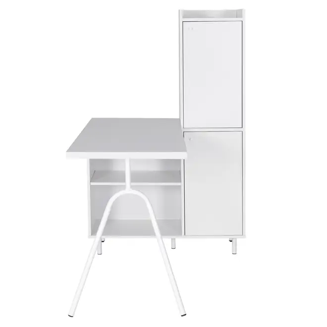 MESA COM ARMÁRIO 2 PORTAS 1,20 M X 90 CM COLAB - BRANCO/BRANCO - Foto 2