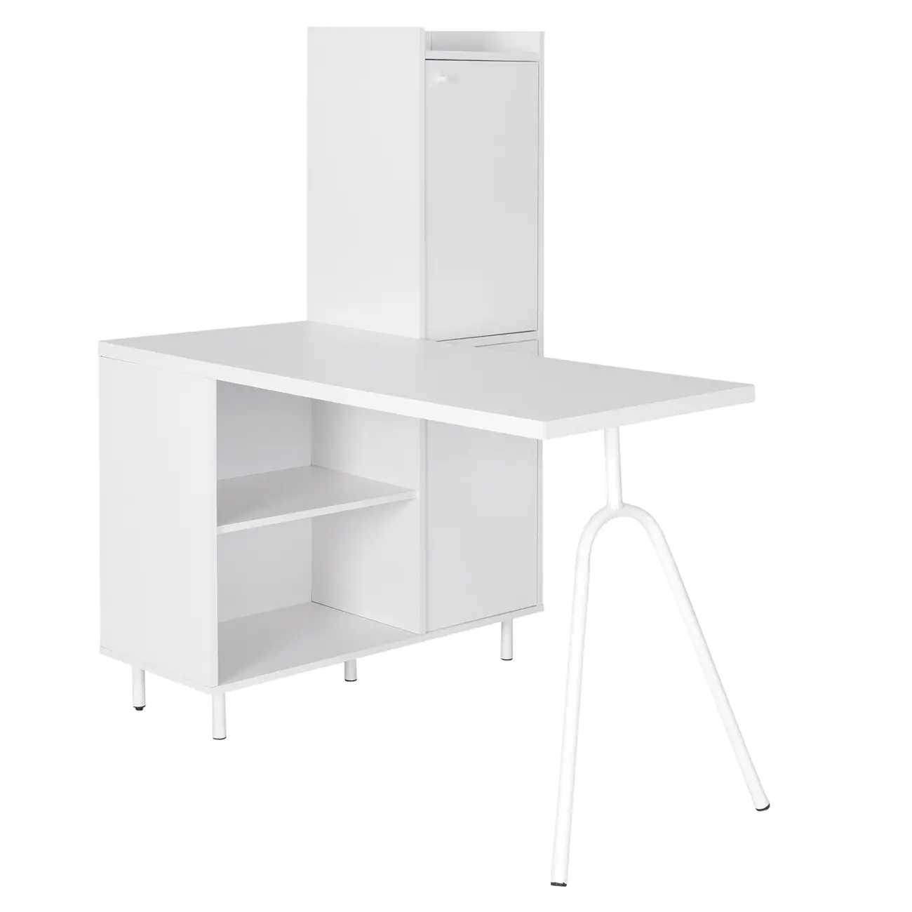 MESA COM ARMÁRIO 2 PORTAS 1,20 M X 90 CM COLAB - BRANCO/BRANCO - Foto 3