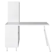 MESA COM ARMÁRIO 2 PORTAS 1,20 M X 90 CM COLAB - BRANCO/BRANCO - Foto 4