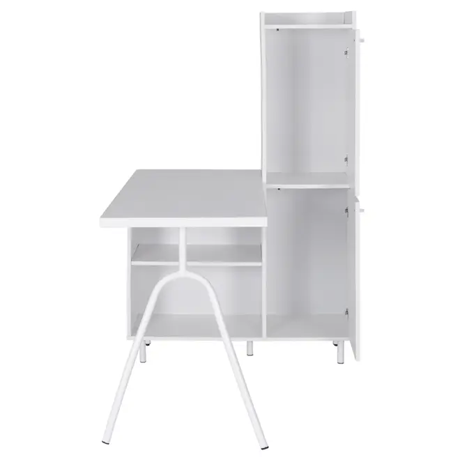MESA COM ARMÁRIO 2 PORTAS 1,20 M X 90 CM COLAB - BRANCO/BRANCO - Foto 5
