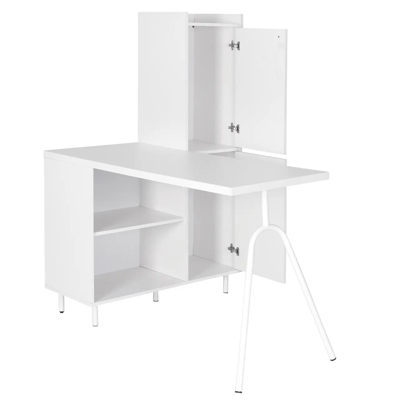 MESA COM ARMÁRIO 2 PORTAS 1,20 M X 90 CM COLAB - BRANCO/BRANCO - Foto 6