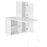 MESA COM ARMÁRIO 2 PORTAS 1,20 M X 90 CM COLAB - BRANCO/BRANCO - Foto 6