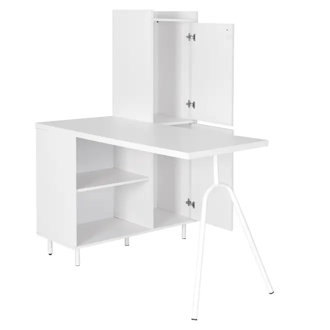 MESA COM ARMÁRIO 2 PORTAS 1,20 M X 90 CM COLAB - BRANCO/BRANCO - Foto 6