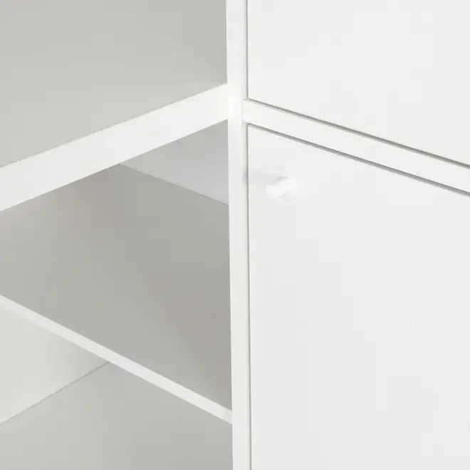 MESA COM ARMÁRIO 2 PORTAS 1,20 M X 90 CM COLAB - BRANCO/BRANCO - Foto 8