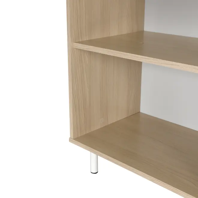 MESA COM ARMÁRIO 2 PORTAS 1,20 M X 90 CM COLAB - BRANCO/NEW OAK - Foto 7