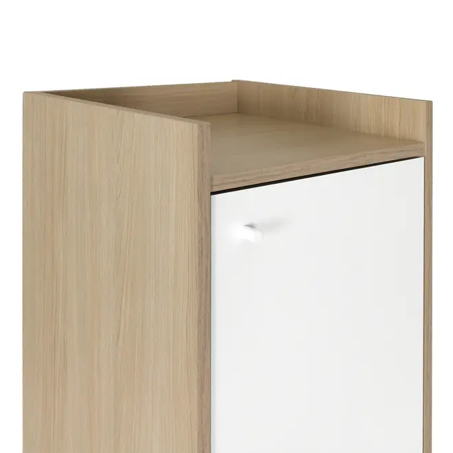 MESA COM ARMÁRIO 2 PORTAS 1,20 M X 90 CM COLAB - BRANCO/NEW OAK - Foto 10