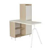 MESA COM ARMÁRIO 2 PORTAS 1,20 M X 90 CM COLAB - BRANCO/NEW OAK - Foto 12