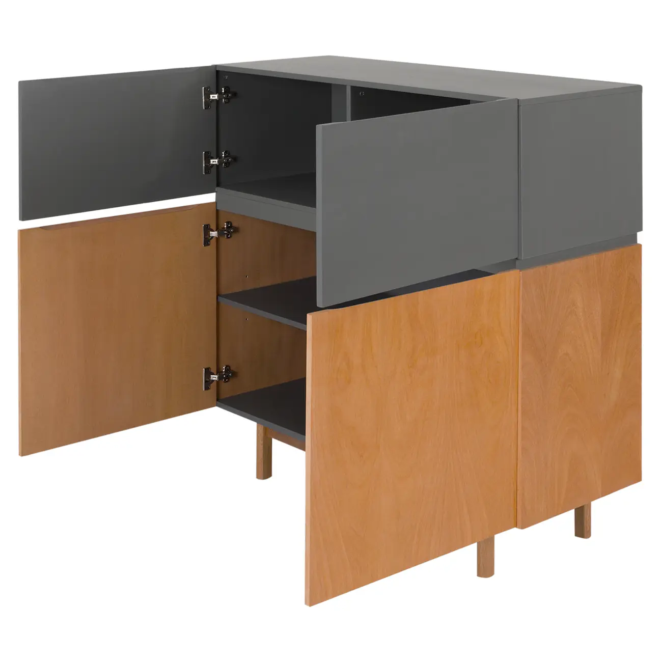 BUFFET 4 PORTAS 1,14 M X 43 CM HORIZON - TAUARI/KONKRET - Foto 3