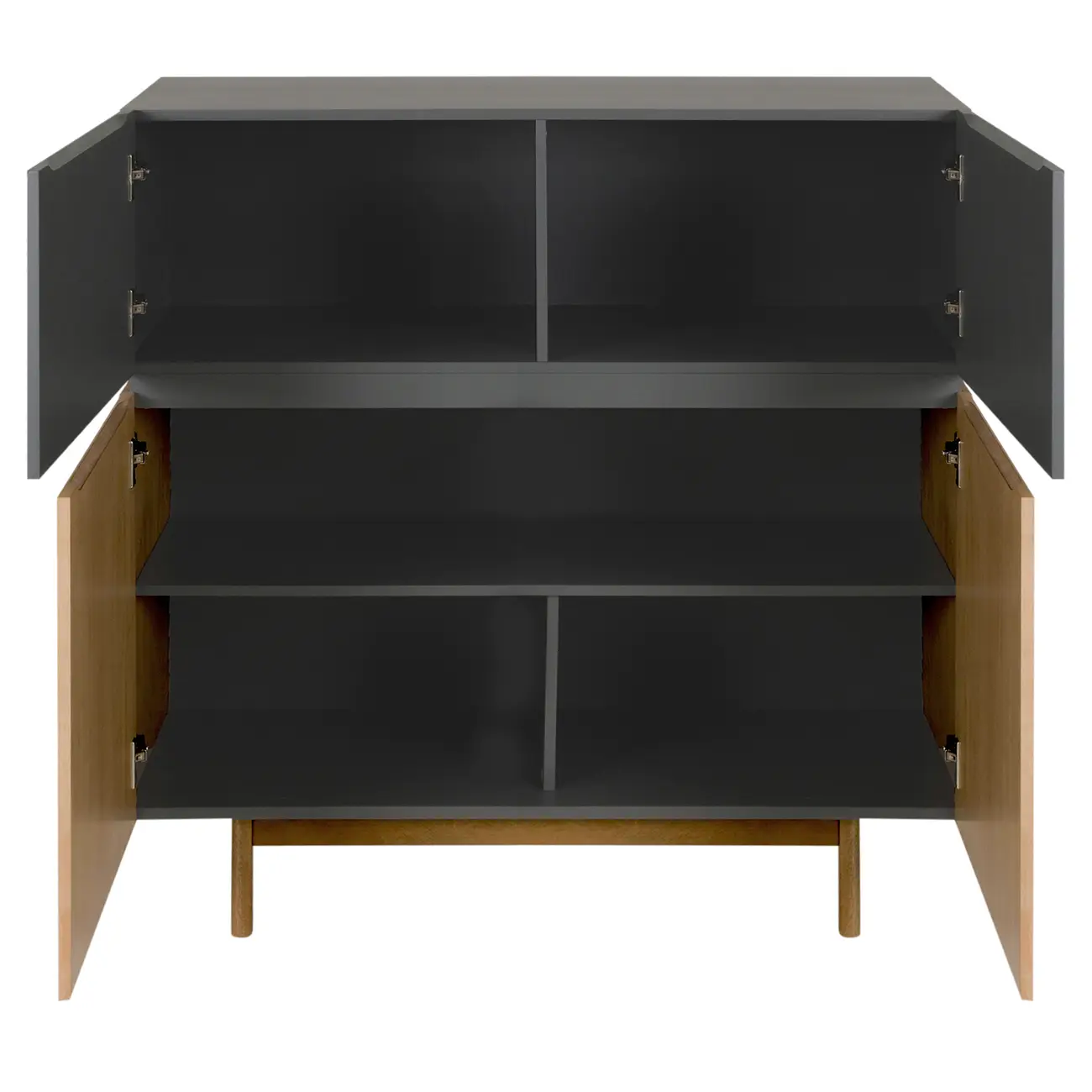 BUFFET 4 PORTAS 1,14 M X 43 CM HORIZON - TAUARI/KONKRET - Foto 4