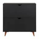 PRETO/NOZES - SAPATEIRA 2 PORTAS BASCULANTES LIN