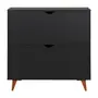 PRETO/NOZES - SAPATEIRA 2 PORTAS BASCULANTES LIN