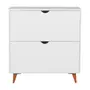 BRANCO/NOZES - SAPATEIRA 2 PORTAS BASCULANTES LIN