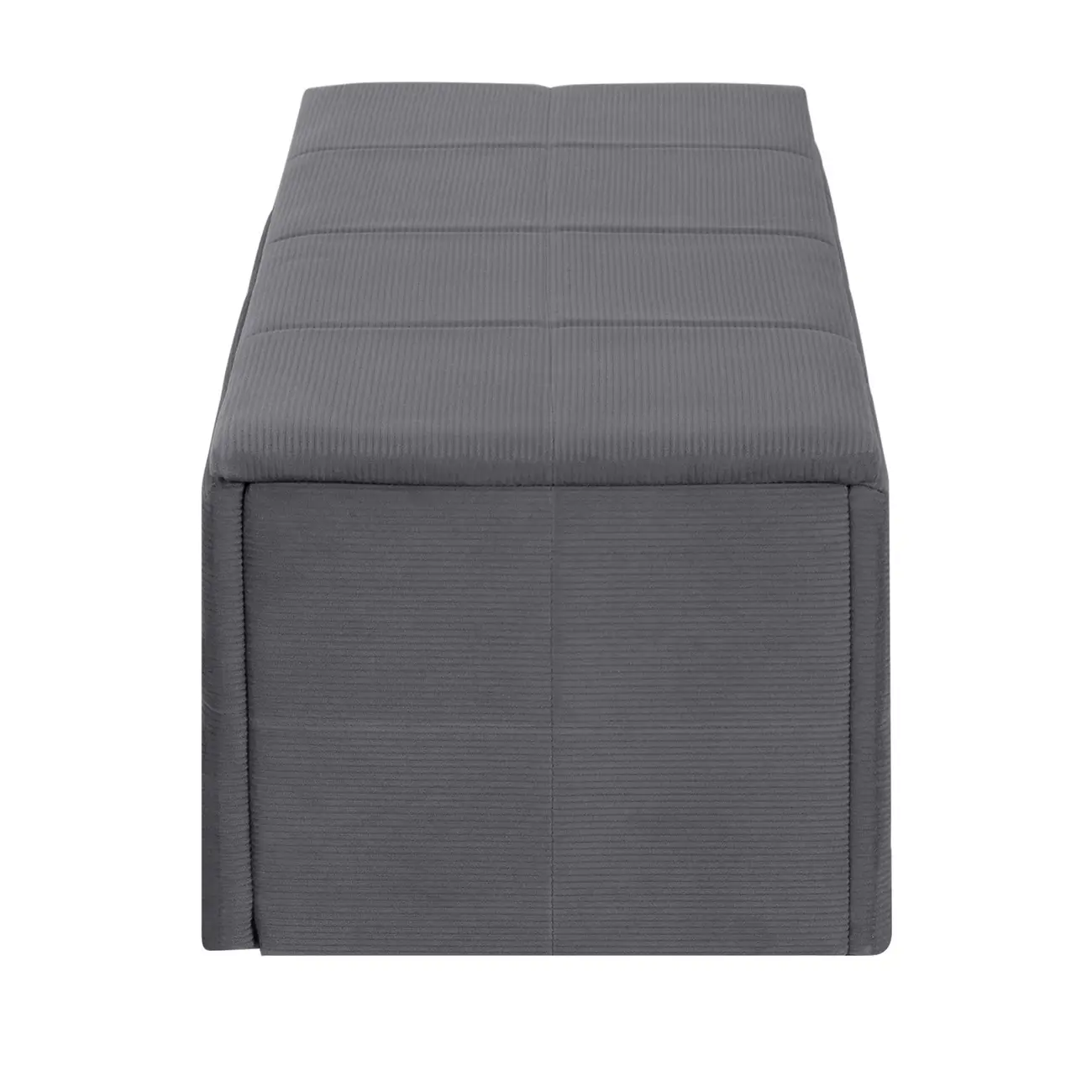 SOX BAÚ 1 M X 38 CM - VELVET COTELÊ CINZA - Foto 4