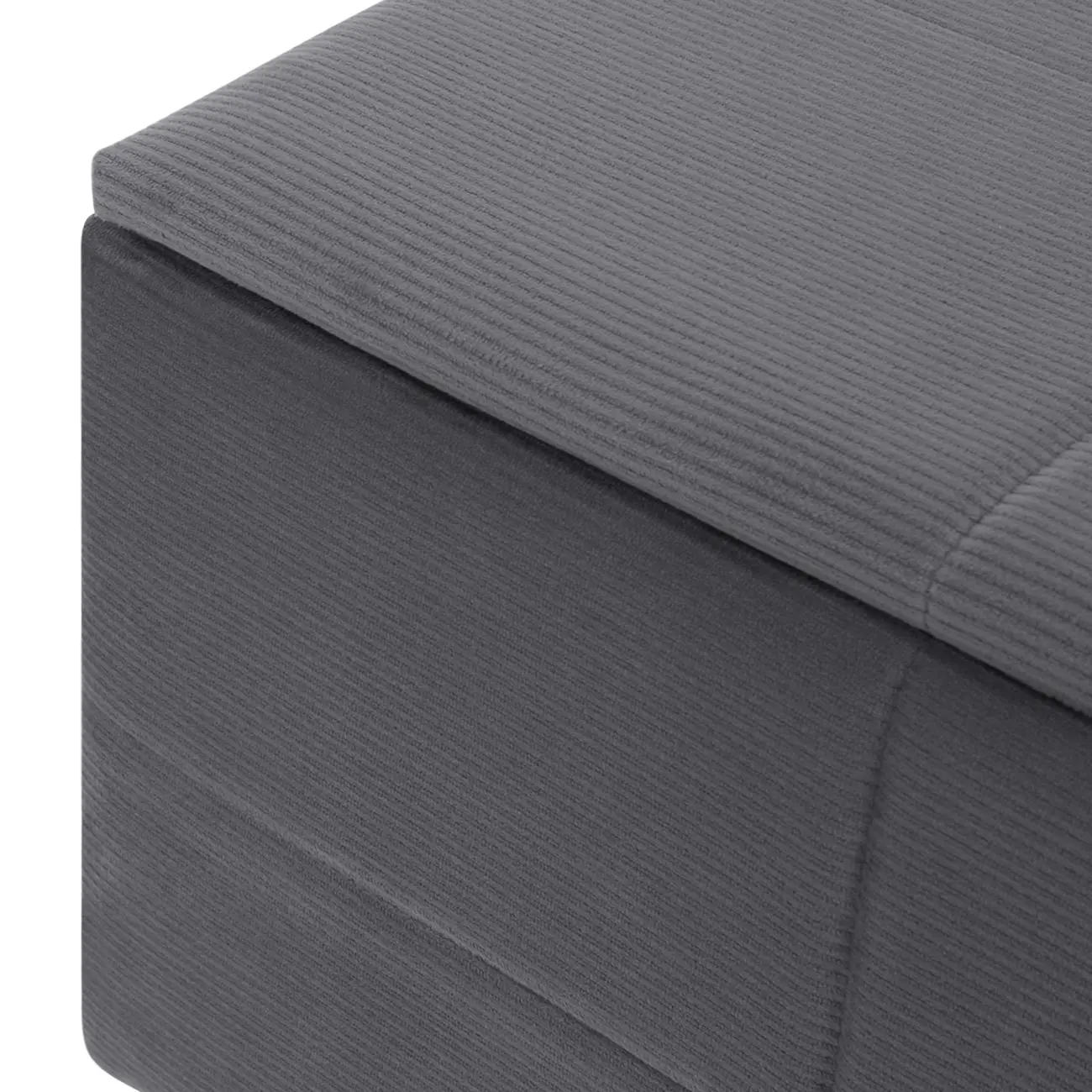 SOX BAÚ 1 M X 38 CM - VELVET COTELÊ CINZA - Foto 6