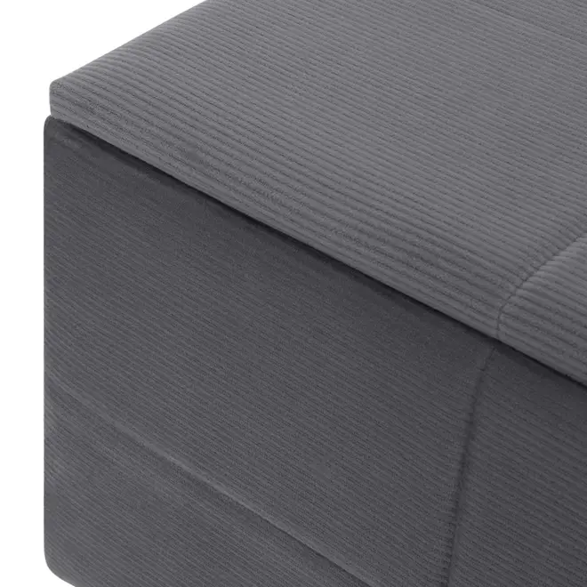 SOX BAÚ 1 M X 38 CM - VELVET COTELÊ CINZA - Foto 6