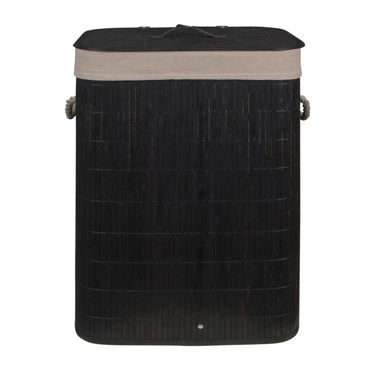 CESTO PARA ROUPA 60 CM X 40 CM X 30 CM KABUKI - PRETO/CAMELO - Foto 1