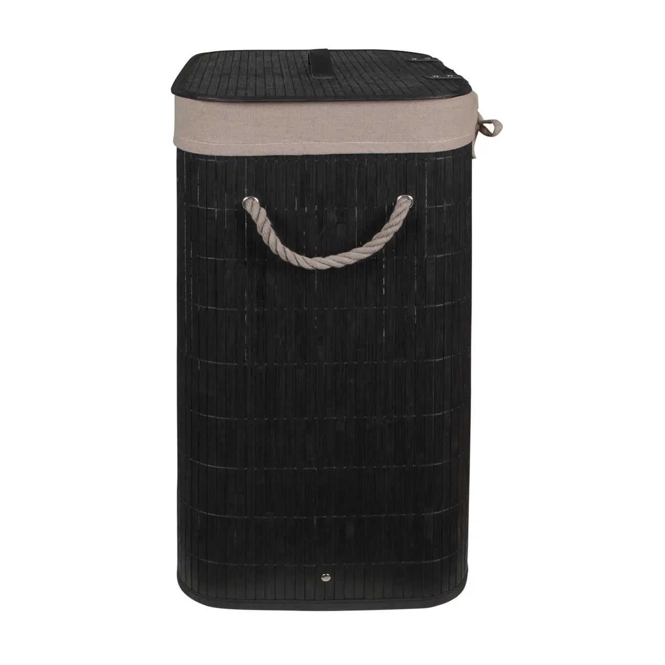 CESTO PARA ROUPA 60 CM X 40 CM X 30 CM KABUKI - PRETO/CAMELO - Foto 4